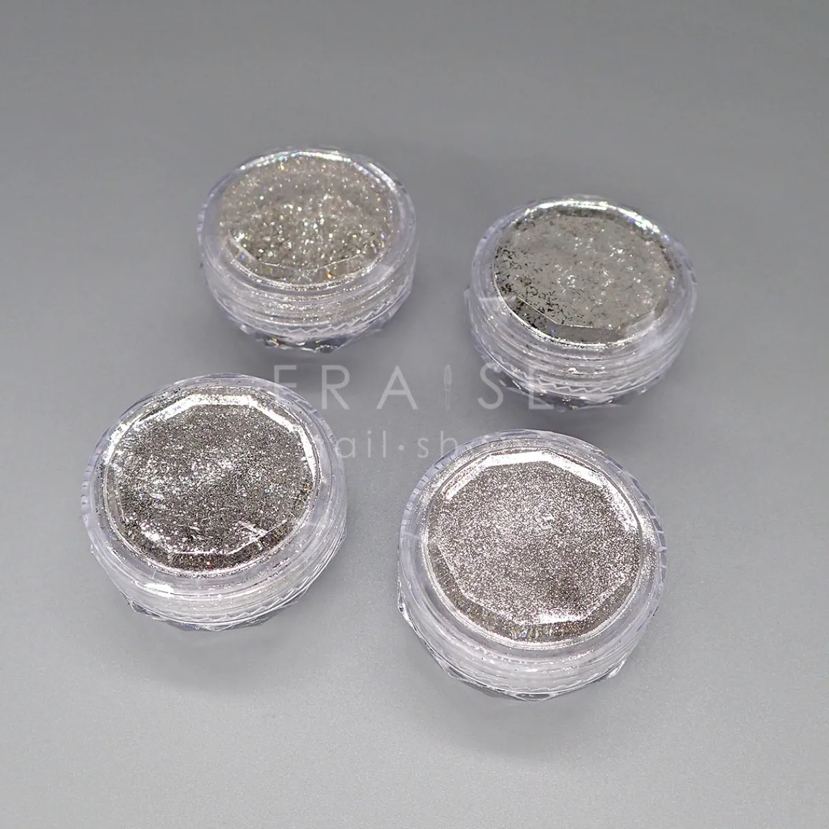 Set de Paillettes Argent - 4 Pots | Fraise Nail Shop Hot