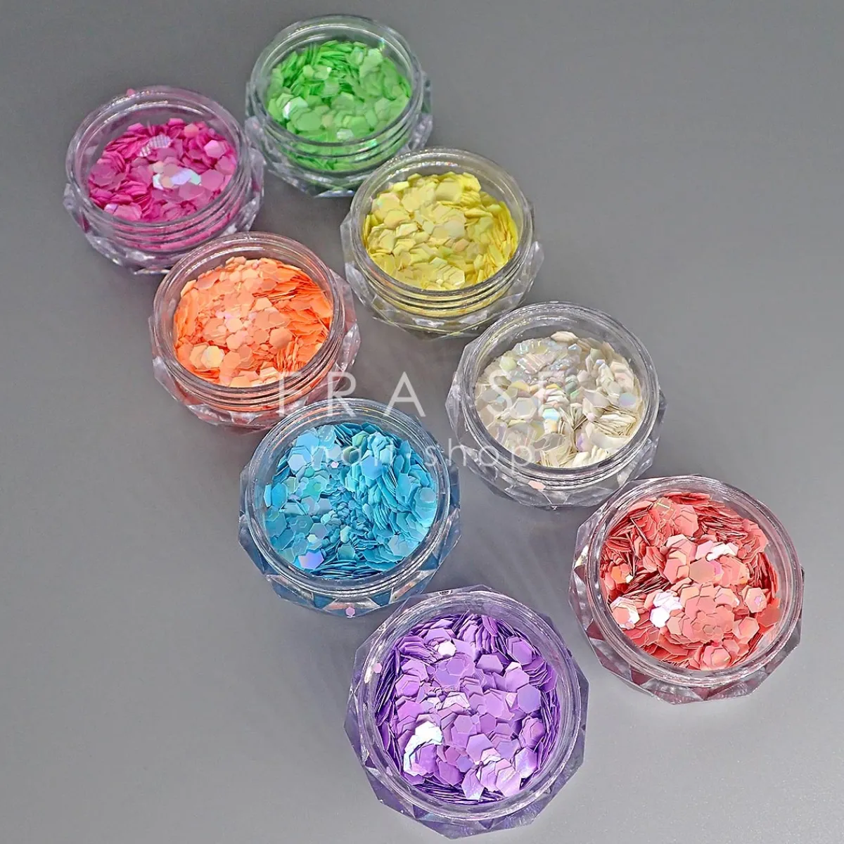 Set de Paillettes Sequins NÉON - 8 Pots | Fraise Nail Shop Hot