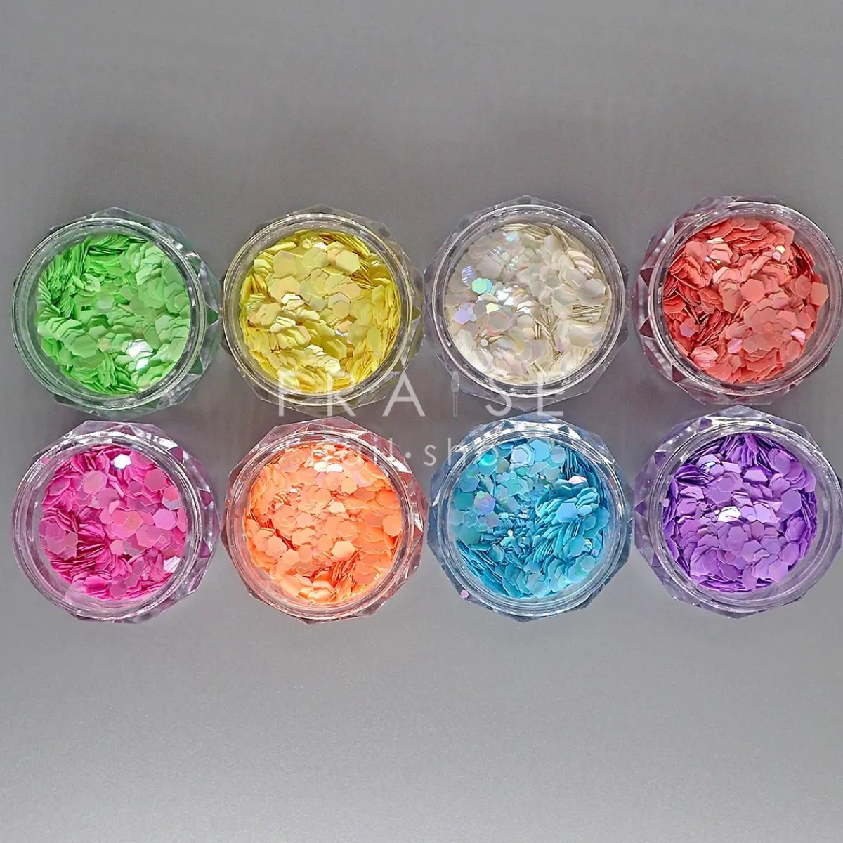 Set de Paillettes Sequins NÉON - 8 Pots | Fraise Nail Shop Hot