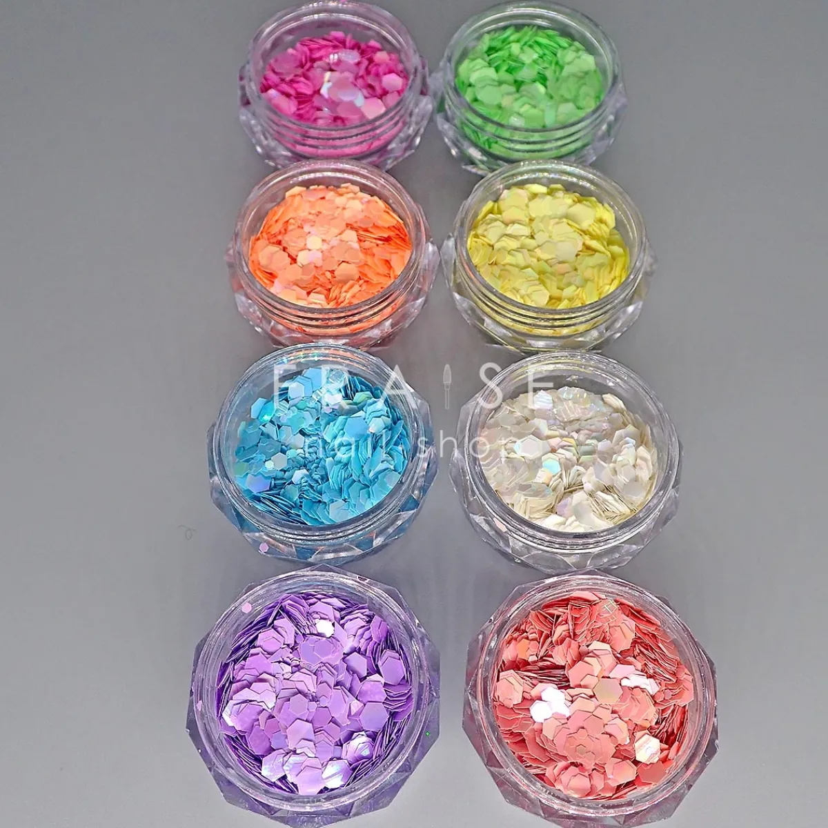 Set de Paillettes Sequins NÉON - 8 Pots | Fraise Nail Shop Hot