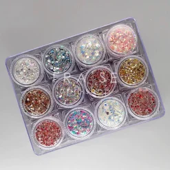 Set de Paillettes Sequins SNOW - 12 Pots | Fraise Nail Shop Fashion