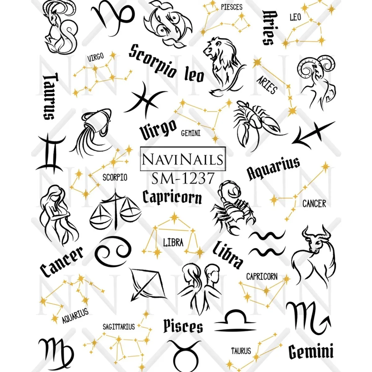 Sliders Water decals - SM-1237 | NaviNails Fashion