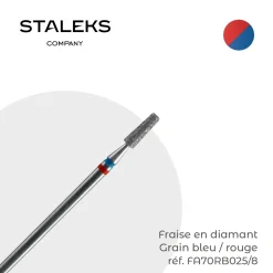 - Fraise en diamant forme Cône Tronqué Double-grain Rouge / Bleu 0,25 x 0,8 cm | Staleks Discount