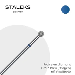 - Fraise en diamant forme Boule Grain Bleu 0,4 cm | Staleks New