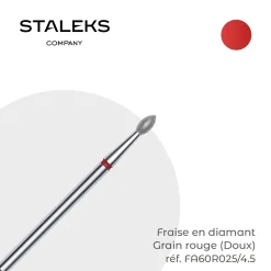 - Fraise en diamant forme Olive Grain Rouge 0,25 x 0,45 cm | Staleks Discount