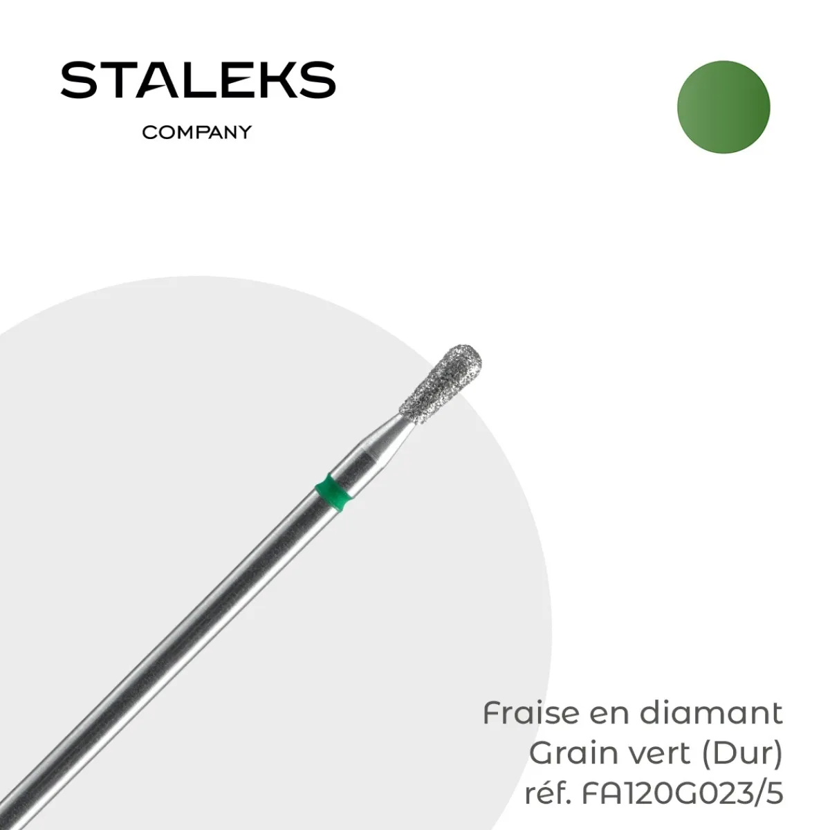 - Fraise en diamant forme Poire Grain Vert 0,23 x 0,5 cm | Staleks Clearance