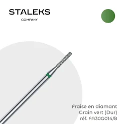 - Fraise en diamant forme Tonneau Grain Vert 0,14 x 0,8 cm | Staleks Online