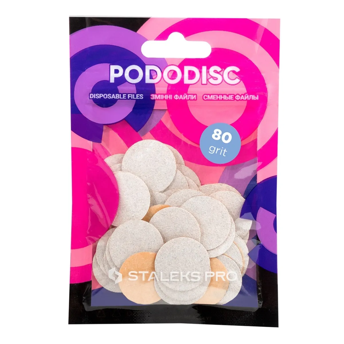 Pro - Limes Recharges pour disque PODODISC M Grain 80 (50 pcs) | Staleks Clearance