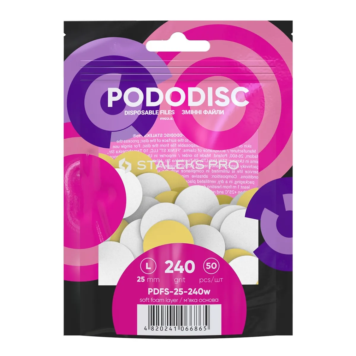 Pro - Limes Recharges base souple pour disque PODODISC L Grain 240 (50 pcs) | Staleks Hot