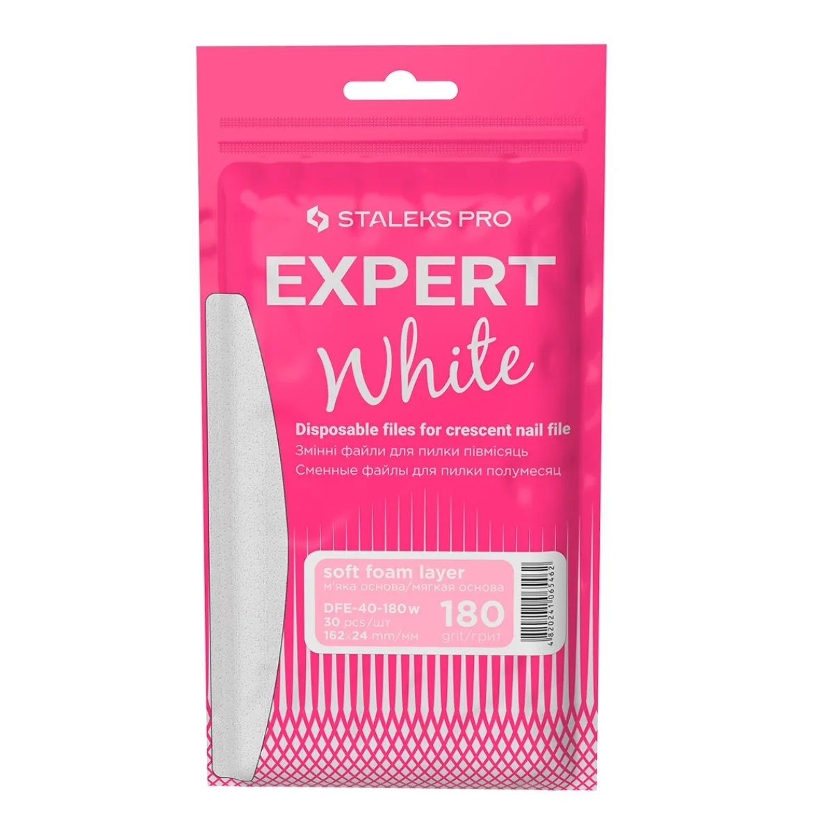 Pro - Limes Recharges adhésives avec mousse Grain 180 EXPERT 40 pour lime demi-lune (30 pcs) | Staleks Outlet