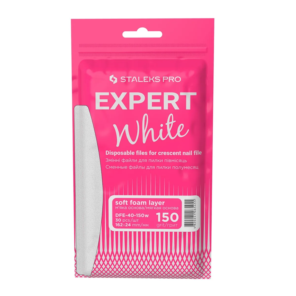 Pro - Limes Recharges adhésives avec mousse Grain 150 EXPERT 40 pour lime demi-lune (30 pcs) | Staleks Discount