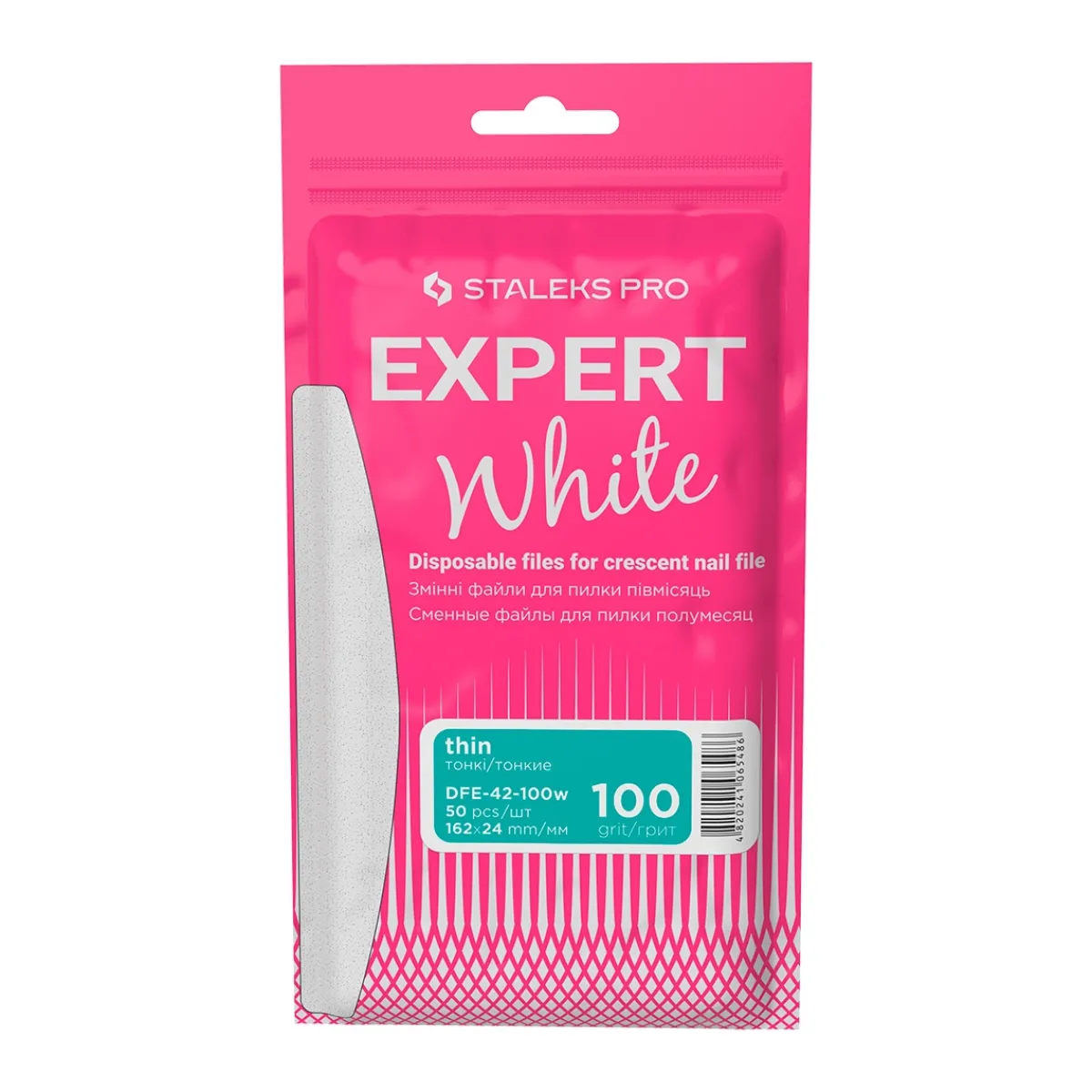 Pro - Limes Recharges adhésives Grain 100 EXPERT 42 pour lime demi-lune (50 pcs) | Staleks Online