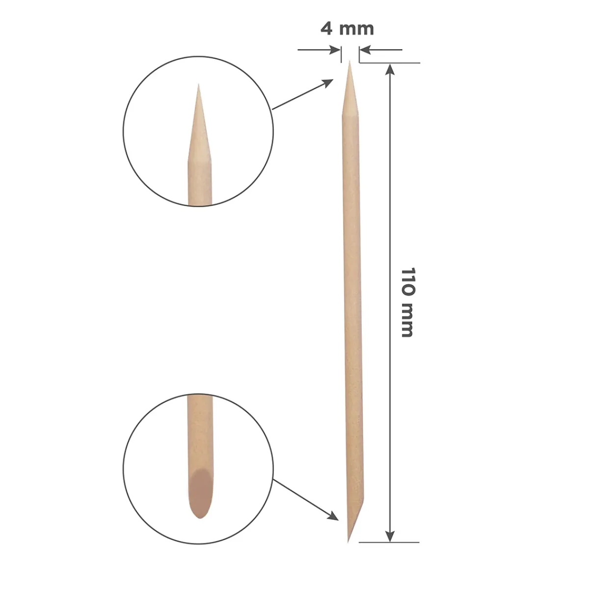 Pro - Lot de 100 Bâtonnets en bois d'oranger 110 mm | Staleks Outlet