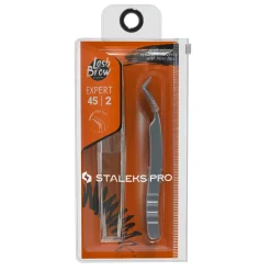 Pro - Pince en L professionnelle pour extension de Cils avec Nano-encoches EXPERT 45 Type 2 (40°) | Staleks Online