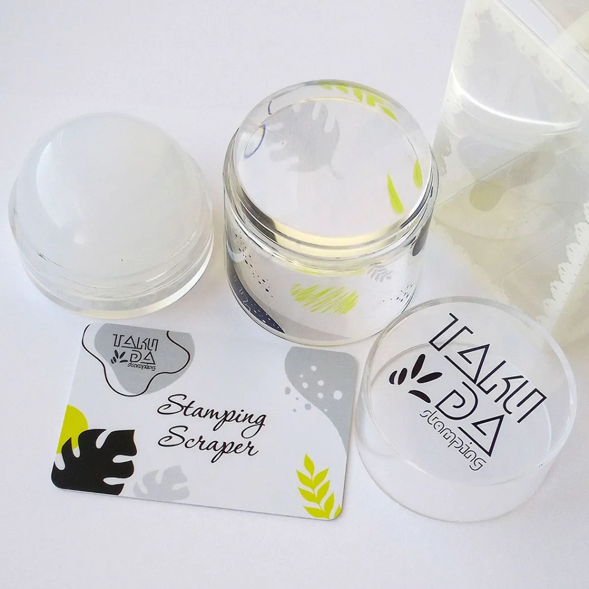 Tampon de STAMPING Double 2 en 1 + Couvercle + Carte à racler | Taki Da Hot