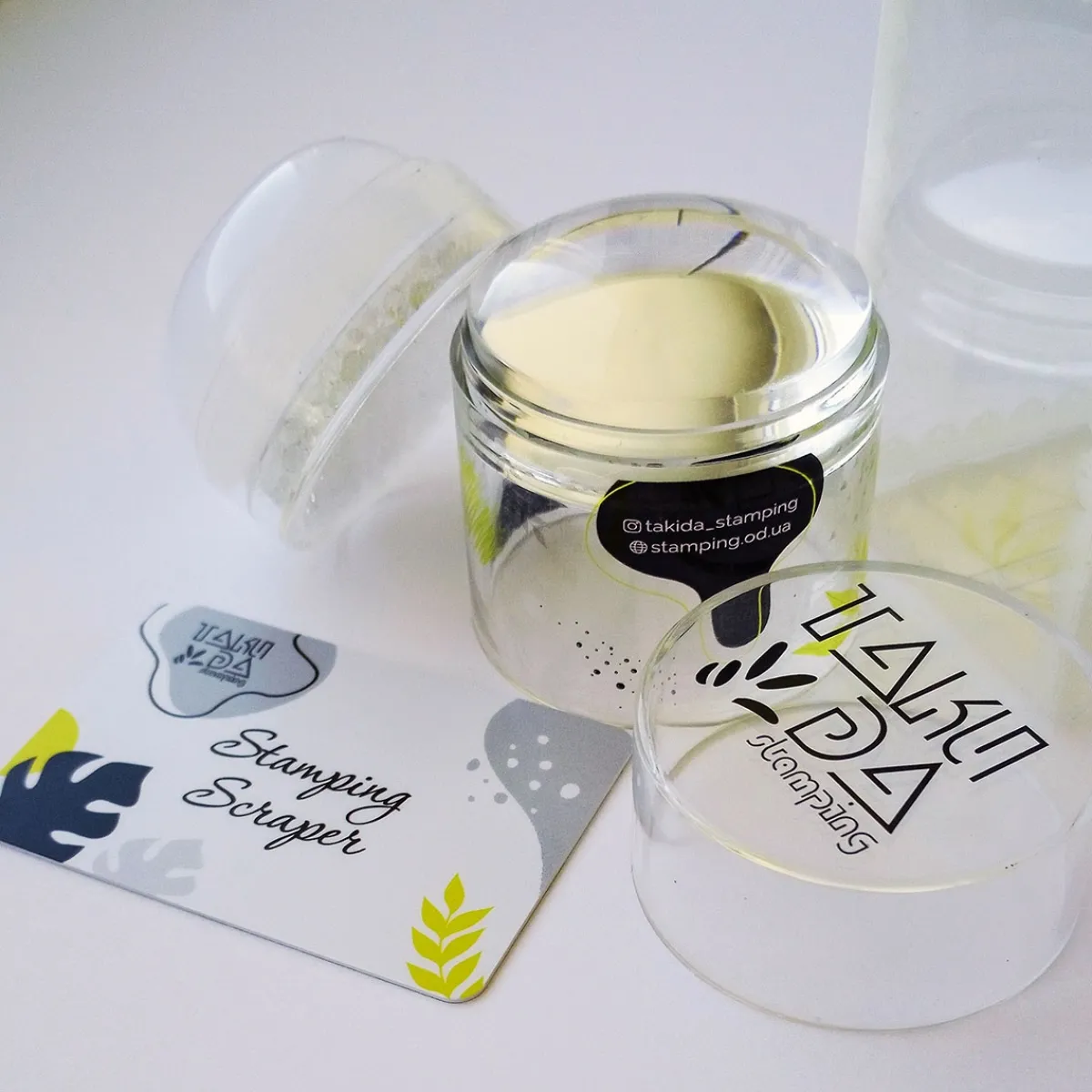 Tampon de STAMPING Double 2 en 1 + Couvercle + Carte à racler | Taki Da Hot