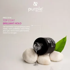 Top Coat pailleté BRILLIANT HOLO 15 ml | Purple Professional Fashion