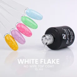Top Coat WHITE FLAKE 15 ml | Purple Professional Best