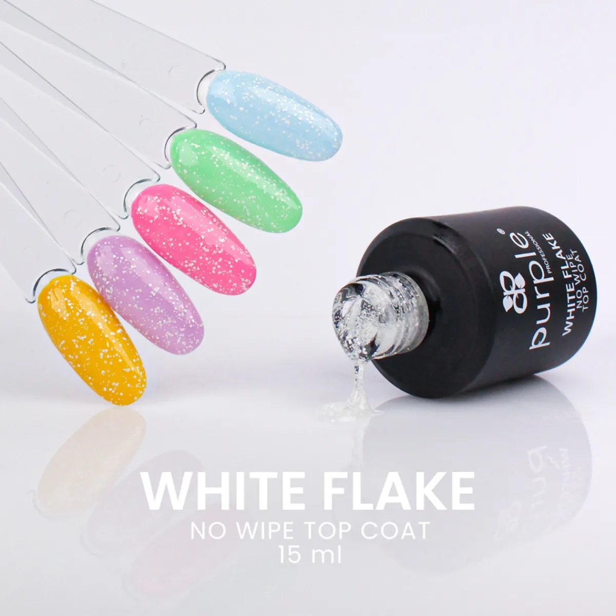 Top Coat WHITE FLAKE 15 ml | Purple Professional Best