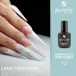 Top coat WONDERFUL MATTE 15 ml | Purple Professional Clearance